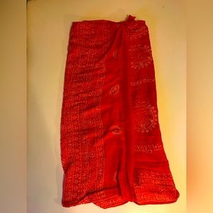 Yoga Skirt coverall Lightweight Cotton Orange Krishna Prayer Mediation